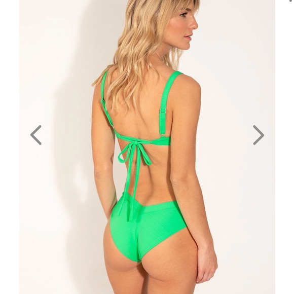 Free People OneOne Jesse full coverage swim bottom jungle green medium bottoms - Picture 4 of 8